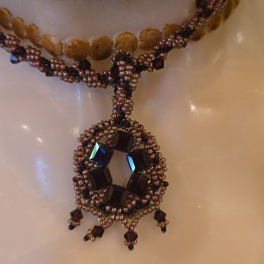 Beaded Handmade Necklace, Sterling Silver Magnetic Clasp! NWOT! - Picture 8 of 8